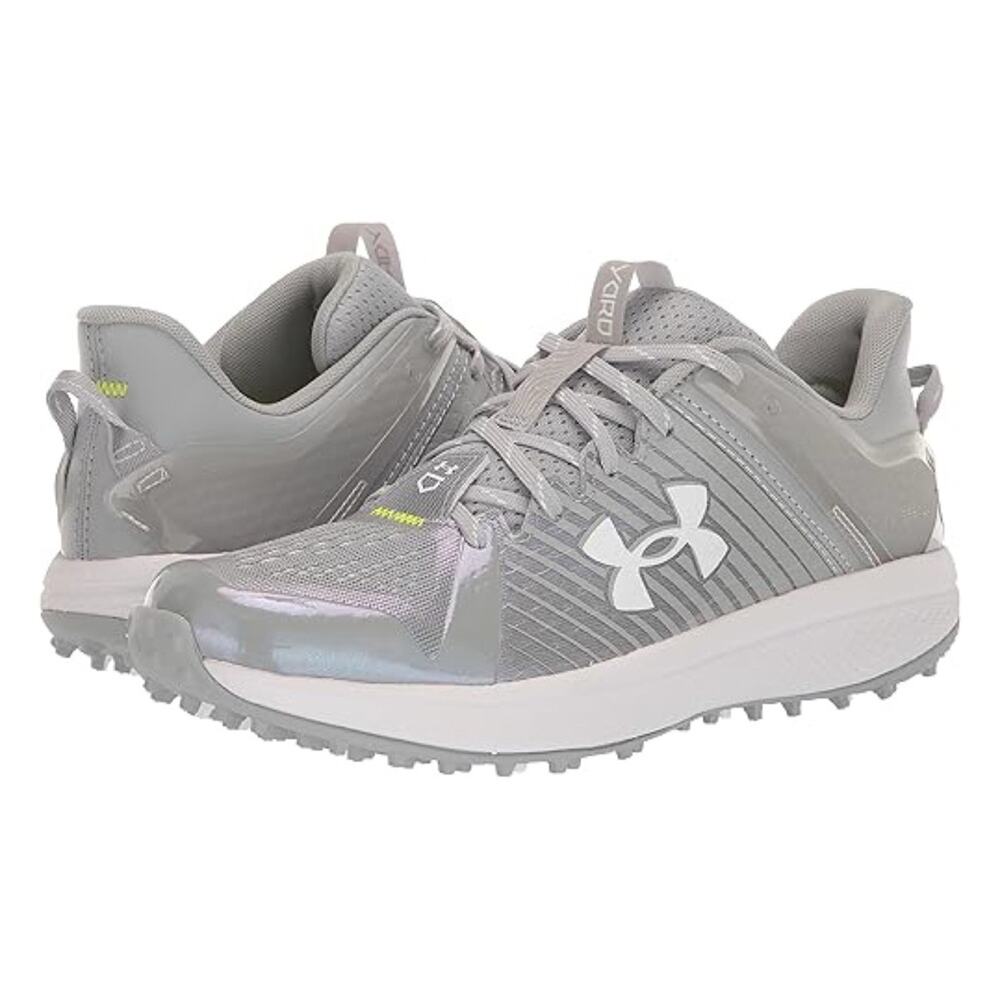 Under Armour yard turf baseball shoes grey white 8 NEW